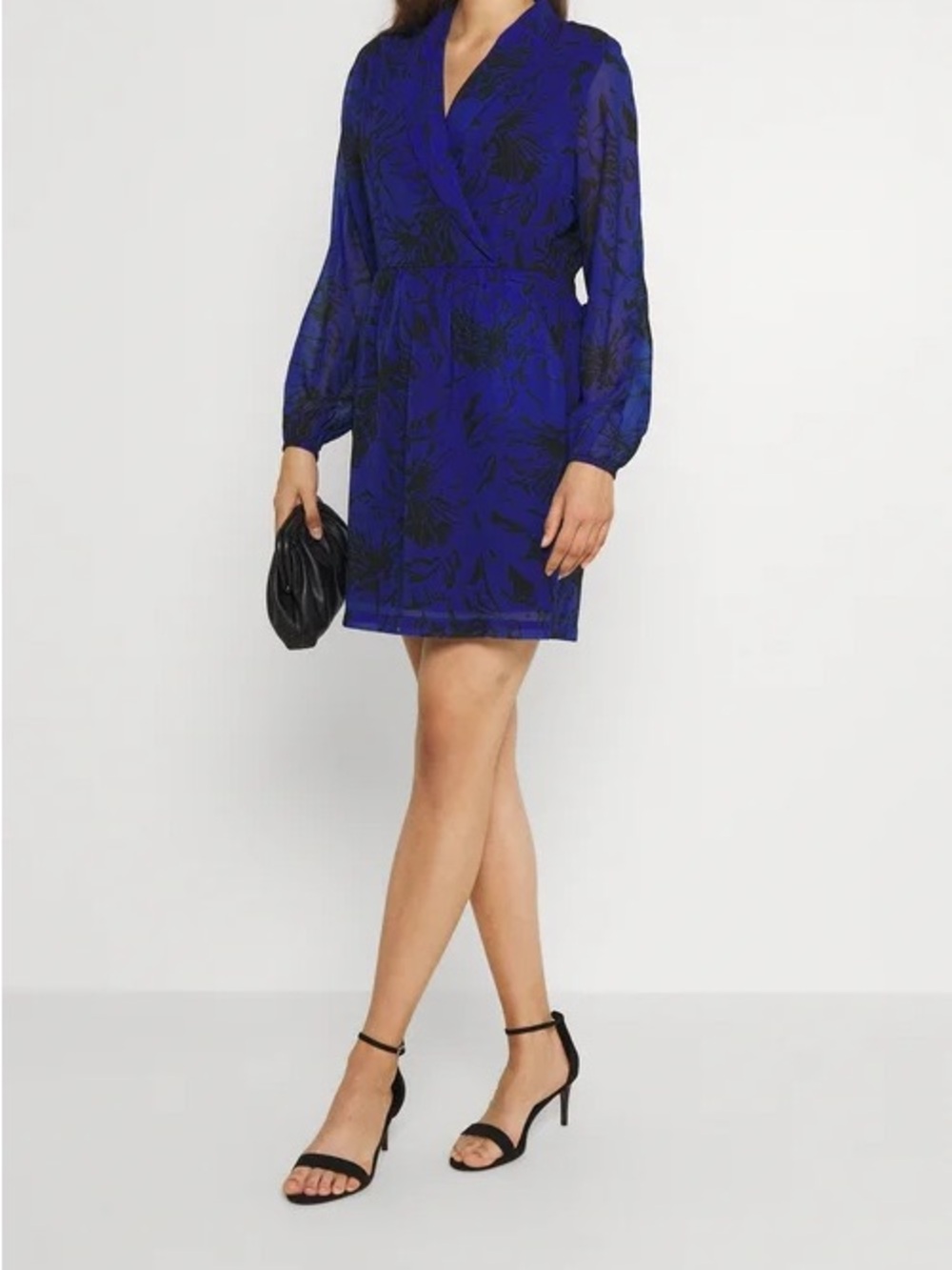 Molly Bracken Royal Blue & Black Floral Dress - Picture 4 of 4